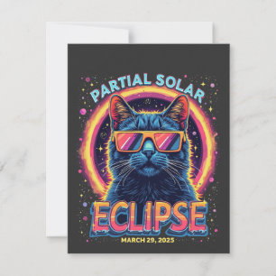 Partial Solar Eclipse 2025 Cat Kitten Dankeskarte