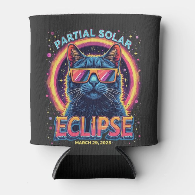 Partial Solar Eclipse 2025 Cat Kitten Dosenkühler (Vorderseite)