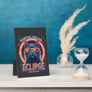 Partial Solar Eclipse 2025 Cat Kitten Fotoplatte