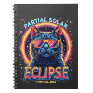 Partial Solar Eclipse 2025 Cat Kitten Notizblock
