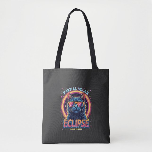 Partial Solar Eclipse 2025 Cat Kitten Tasche (Vorderseite)