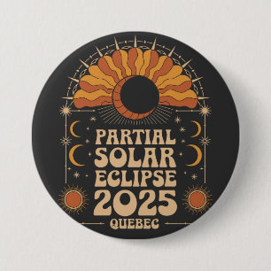 Partial Solar Eclipse 2025 Quebec Kanada Button