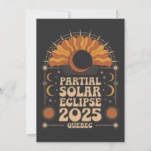 Partial Solar Eclipse 2025 Quebec Kanada Dankeskarte (Vorderseite)