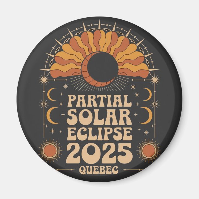 Partial Solar Eclipse 2025 Quebec Kanada Magnet (Vorne)