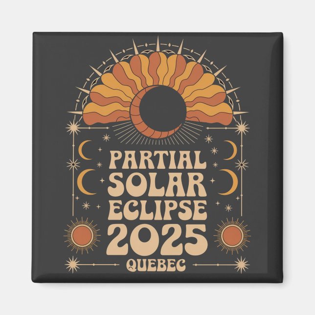 Partial Solar Eclipse 2025 Quebec Kanada Magnet (Vorne)