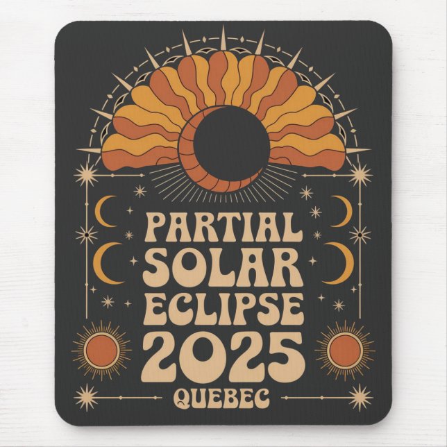 Partial Solar Eclipse 2025 Quebec Kanada Mousepad (Vorne)