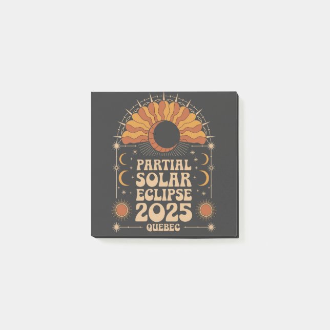 Partial Solar Eclipse 2025 Quebec Kanada Post-it Klebezettel (Vorderseite)