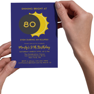 Partial Solar Eclipse 80. Geburtstagsparty 2025 Einladung