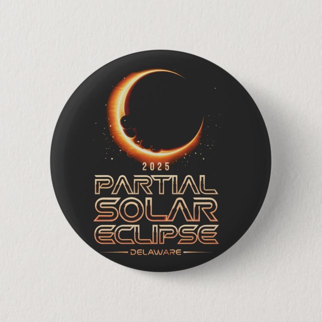Partial Solar Eclipse New Jersey 2025 Button (Vorderseite)