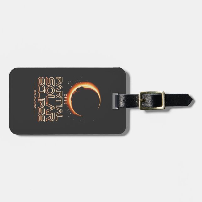 Partial Solar Eclipse New Jersey 2025 Gepäckanhänger (Vorderseite horizontal)