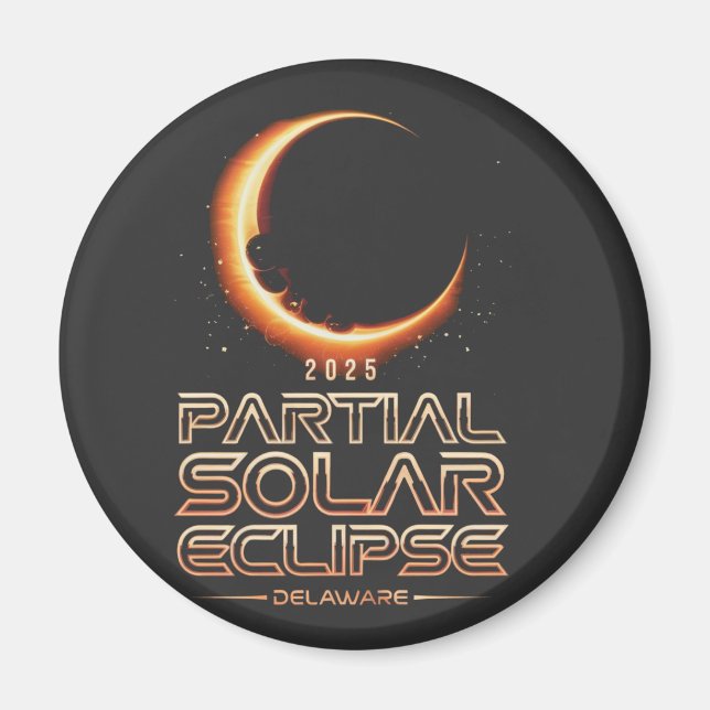 Partial Solar Eclipse New Jersey 2025 Magnet (Vorne)