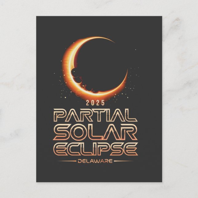 Partial Solar Eclipse New Jersey 2025 Postkarte (Vorderseite)