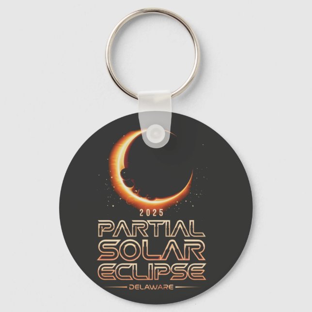 Partial Solar Eclipse New Jersey 2025 Schlüsselanhänger (Vorderseite)
