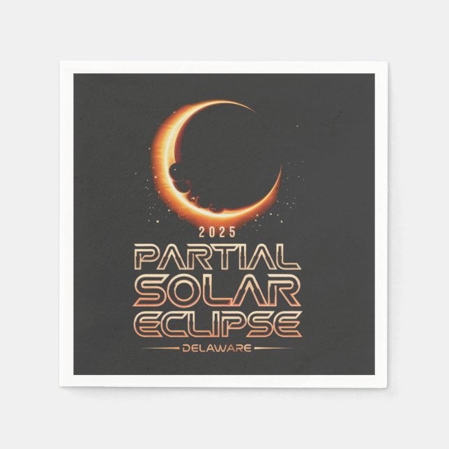 Partial Solar Eclipse New Jersey 2025 Serviette (Vorderseite)
