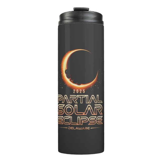 Partial Solar Eclipse New Jersey 2025 Thermosbecher (Vorderseite)