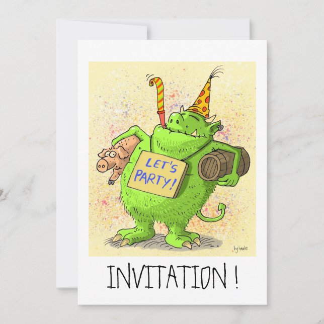 partie de let´s ! carte drôle d'invitation (Devant)