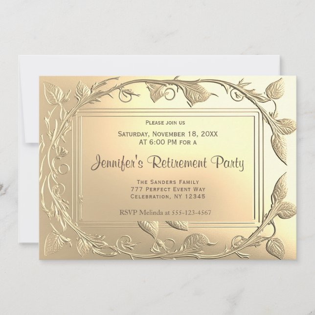 Partie de retraite | Modern Elegance Invitation (Devant)