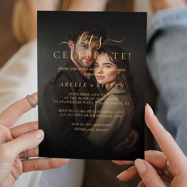 Partie d'engagement Photo personnalisée Invitation (Créateur téléchargé)