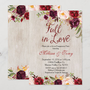 Partie d'engagement Rustic Shower Invitation d'aut