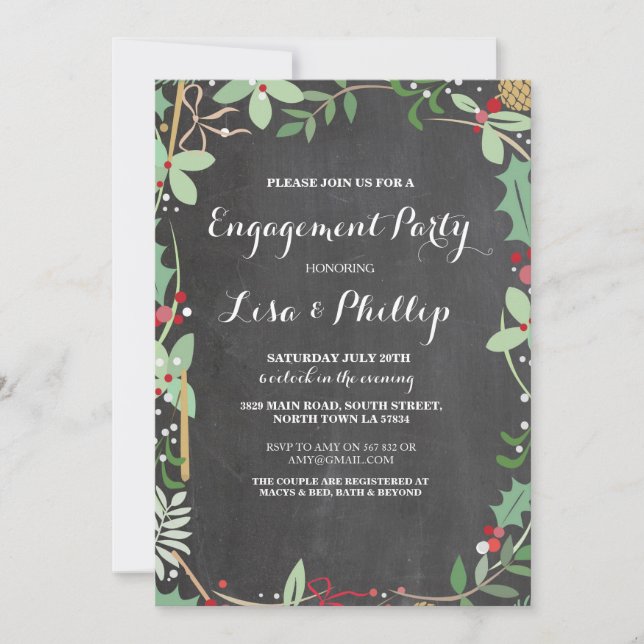 Partie d'engagement Rustic Shower Invitation de la (Devant)