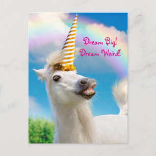 Partie Einhorn Pferd Und Regenbogen Einladungspostkarte