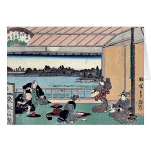 Partie potable au restaurant par Andō, Hiroshige