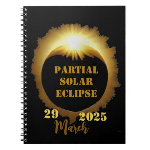 Partielles Solar-Eclipse-Ereignis 2025 Party anzei Notizblock