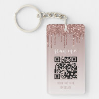 Parties scintillant à séchage rose vif QR Code Ent