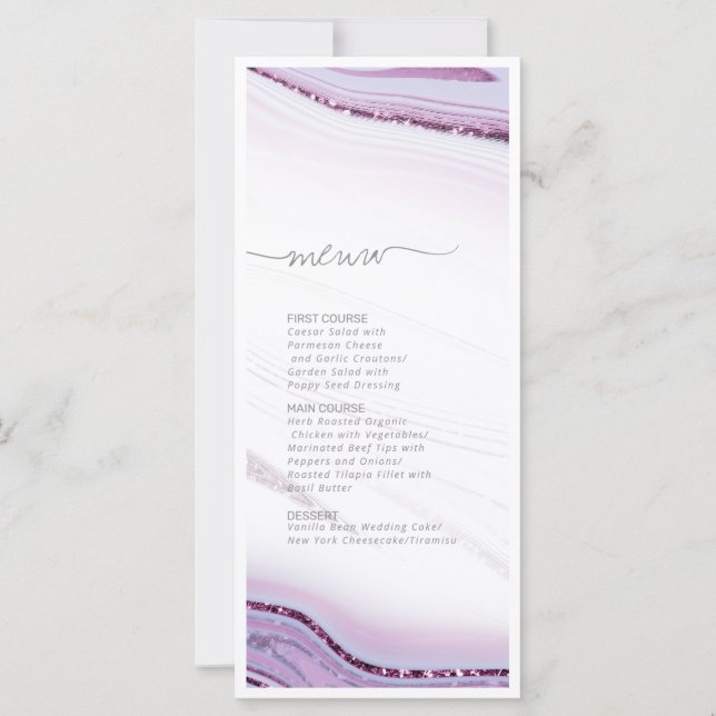 Parties scintillant Abstraite Strata Mariage Menu  (Dos)