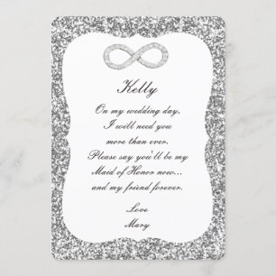 Parties scintillant Argent Diamant Infinity Carte 