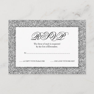 Parties scintillant argent et noir Faux RSVP