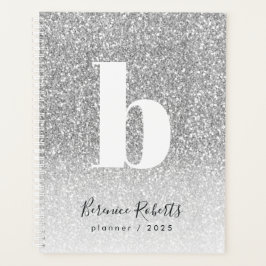Parties scintillant Argent Gras Typographie Monogr