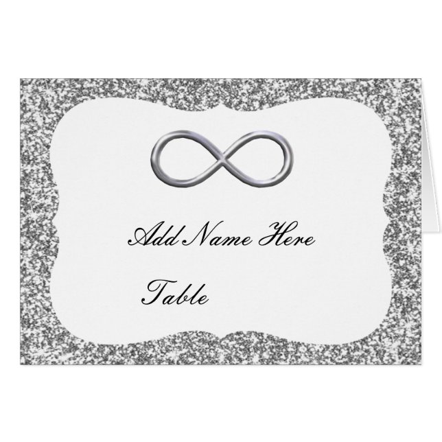 Parties scintillant Argent Infinie Table Place Car (Devant Horizontal)