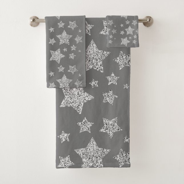 Parties scintillant argent scintille Étoiles motif (En situation)