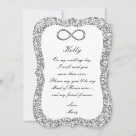 Parties scintillant Argent Silver Infinity Carte d