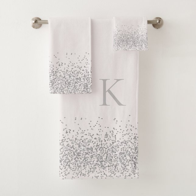 Parties scintillant argent Whimsical sur Monogramm (En situation)
