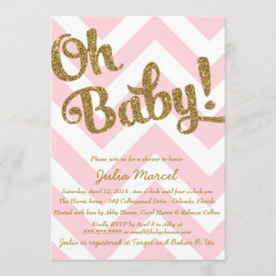 Parties scintillant Baby shower Invitation avec Pi