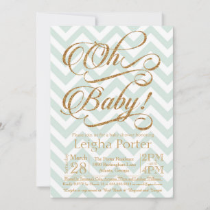 Parties scintillant Baby shower Invitation Gold Mi