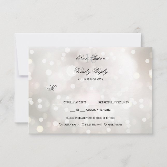 Parties scintillant blanche glamour sucré 16 RSVP  (Devant)
