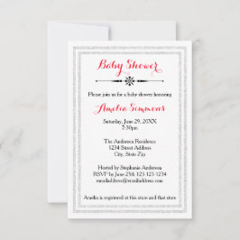 Parties scintillant blanche - Invitation de Baby s