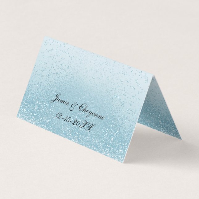 Parties scintillant Bleu Bébé | Cartes de rempliss (Back)