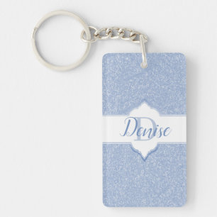 Parties scintillant bleu ciel Porte - clé Monogram