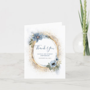 Parties scintillant bleu et or Dusty Merci floral
