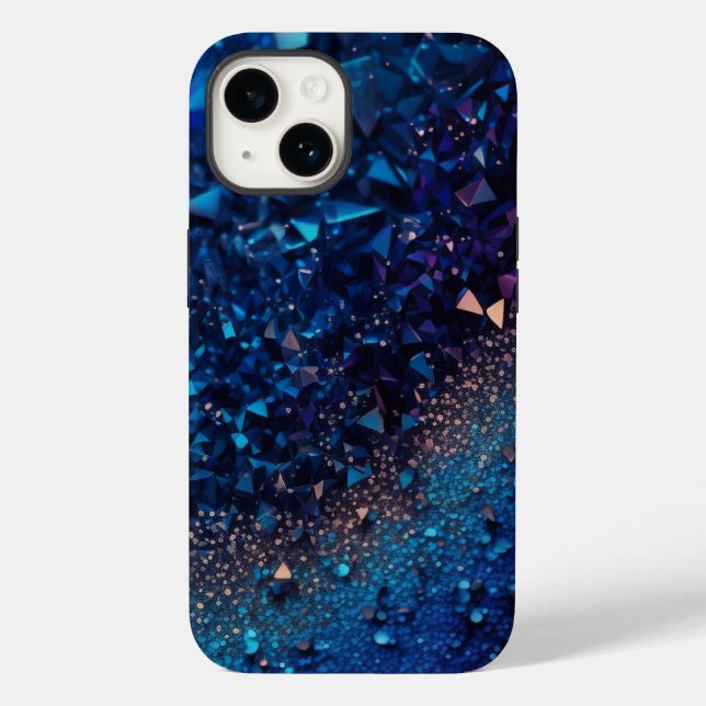 Parties scintillant bleu marine iPhone Mate Coque  (Verso)