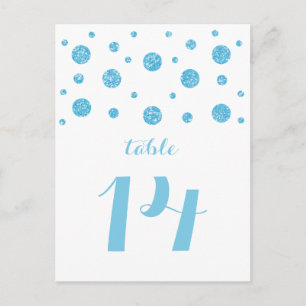 Parties scintillant bleue Confetti Numéro de table