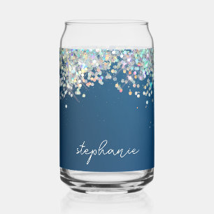 Parties scintillant Bleue Monogramme Holographique