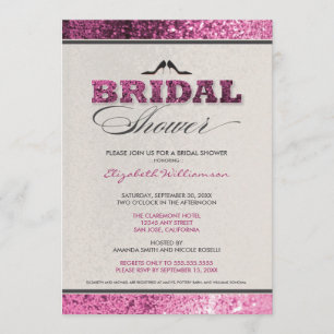 Parties scintillant Bling Bridal Shower Invitation