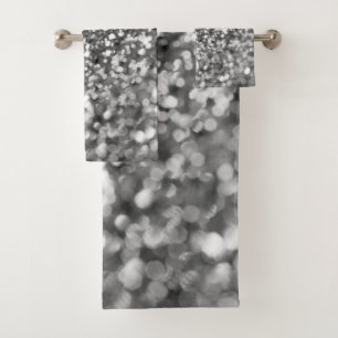 Parties scintillant Bokeh gris argent #1 (Parties