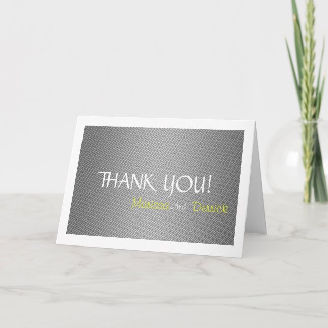 Parties scintillant carbone foncé en argent Merci  (Devant)
