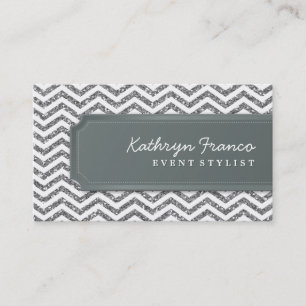 parties scintillant carte de visite rayure chevron